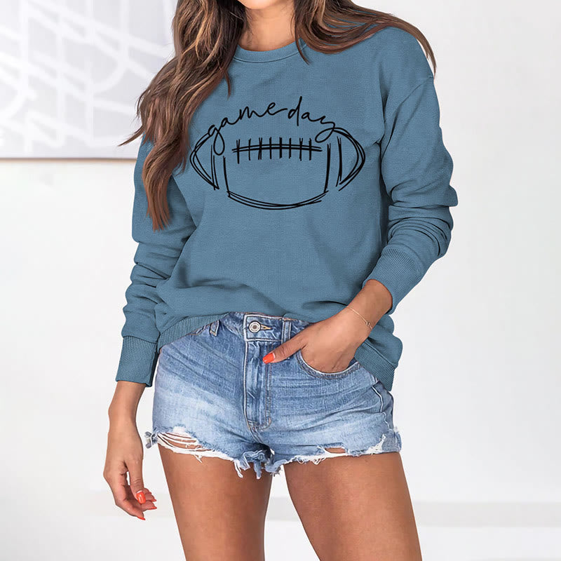 Schwarzes Sweatshirt mit Game Day-Print in Übergröße