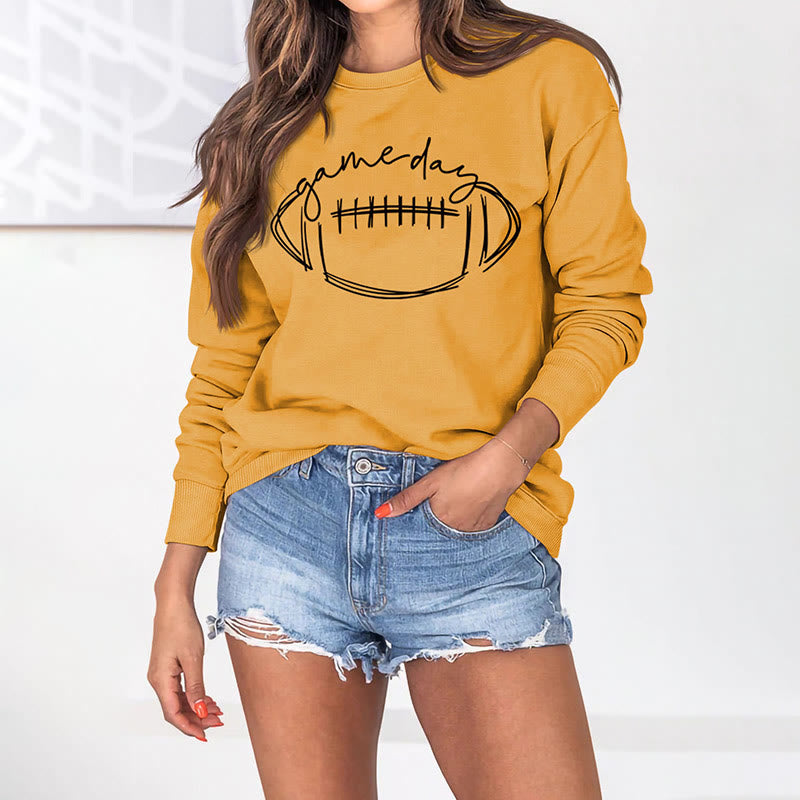 Schwarzes Sweatshirt mit Game Day-Print in Übergröße