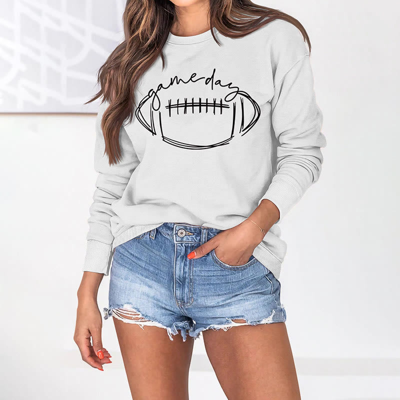 Schwarzes Sweatshirt mit Game Day-Print in Übergröße