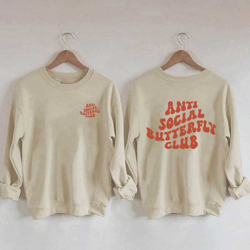 Orangefarbenes Sweatshirt mit Text in Übergröße