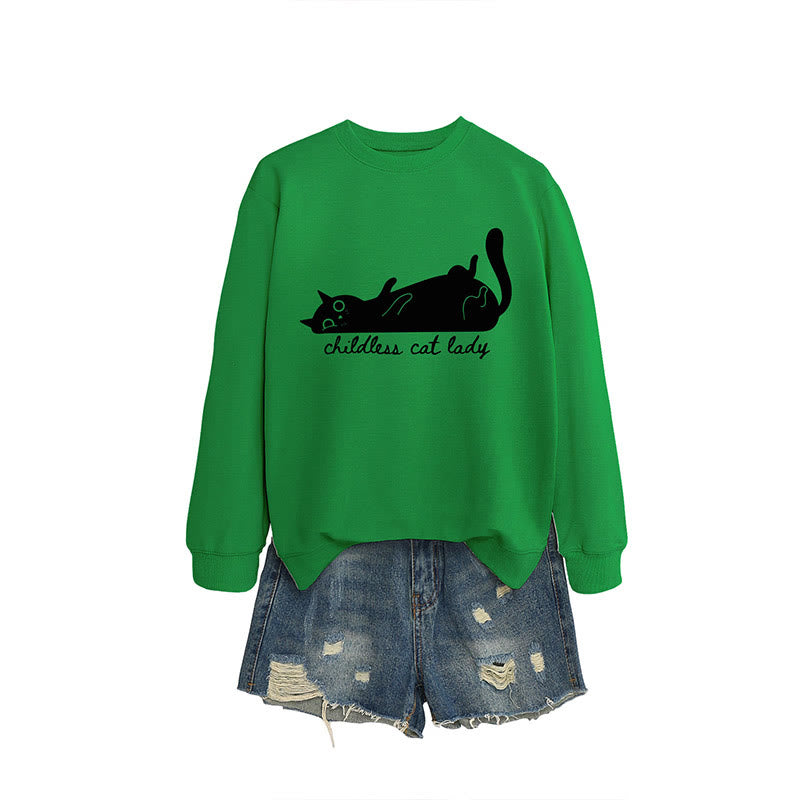 Süßes Katzen-Sweatshirt in Übergröße - Grün - 2XL - image 4