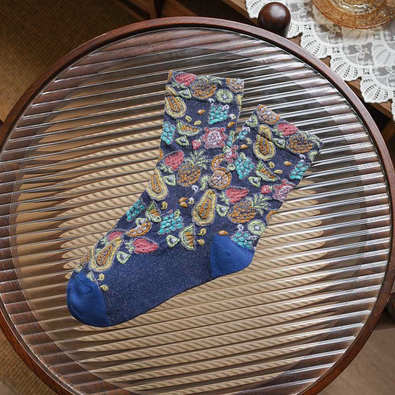 Viertelsocken mit Fruchtdruck (5 Paar) - Marineblau - EU36-40 (US3-7) - image 7