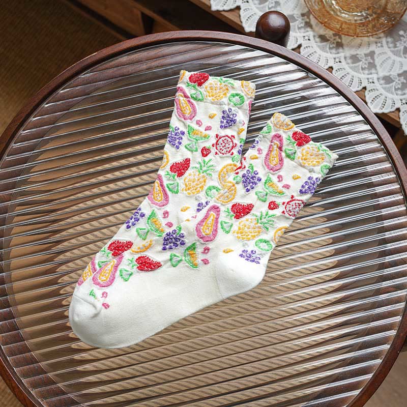 Viertelsocken mit Fruchtdruck (5 Paar) - Weiß - EU36-40 (US3-7) - image 8