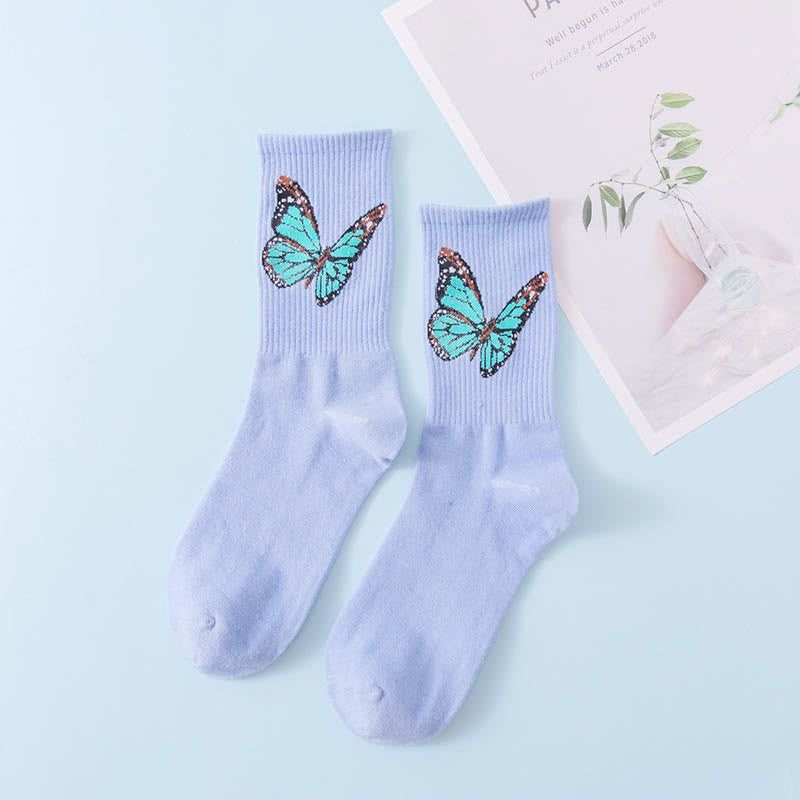 Butterfly Crew Socken (6 Paar) - Blau - EU36-40 (US3-7) - image 9