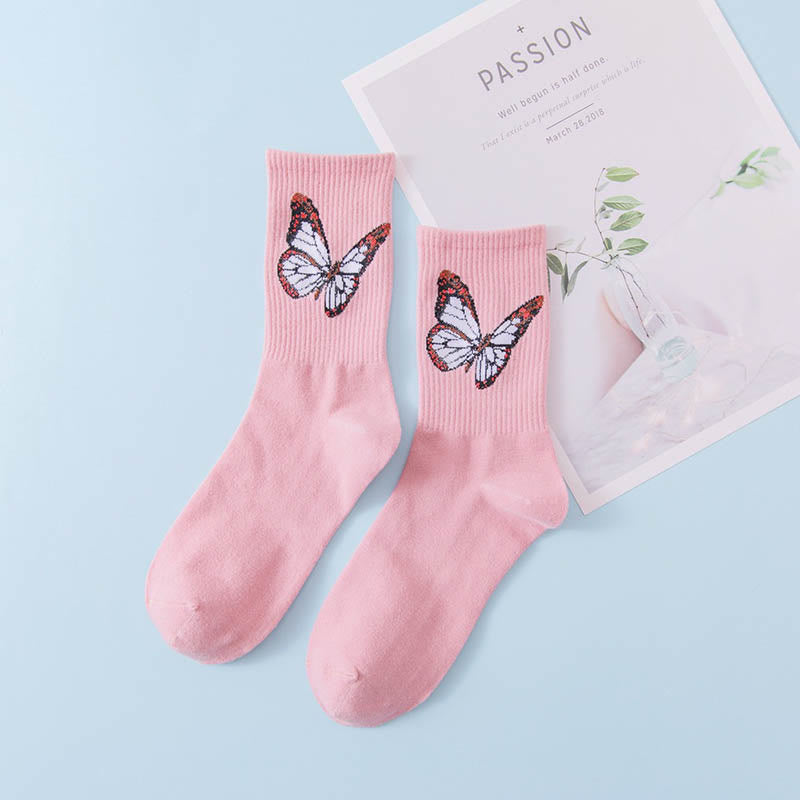 Butterfly Crew Socken (6 Paar) - Rosa - EU36-40 (US3-7) - image 10