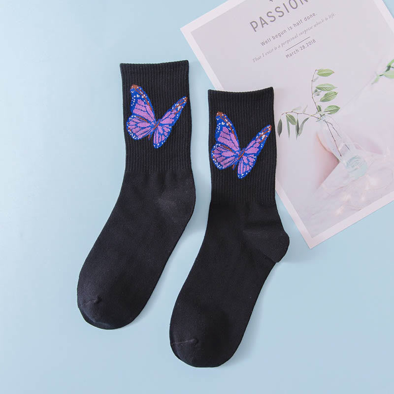Butterfly Crew Socken (6 Paar) - Schwarz - EU36-40 (US3-7) - image 13