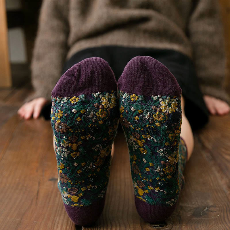 Viertelsocken mit Pflanzen und Blumen (5 Paar) - image 3