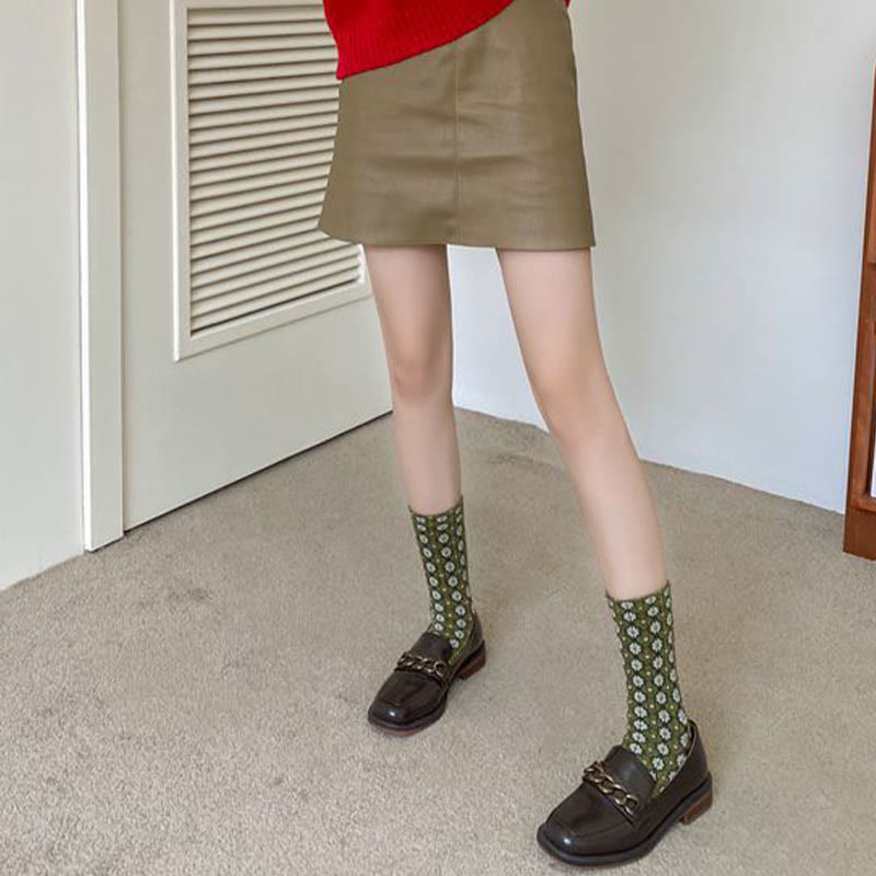 Elegante französische Viertelsocken mit Blumenmuster (5 Paar)
