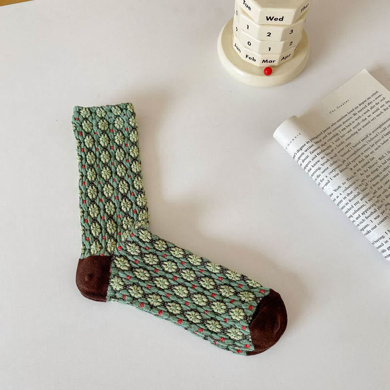 Elegante französische Viertelsocken mit Blumenmuster (5 Paar)