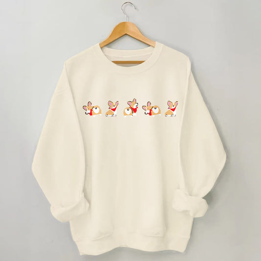 Corgi-Sweatshirt in Übergröße - Aprikose - 3XL - image 1