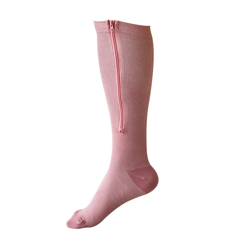 2XL-7XL Übergröße, einfarbig, Kompressionsstrümpfe mit Reißverschluss (3 Paar) - Rosa - 7XL - image 6