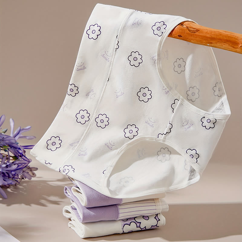 Slip mit Smiley-Blumenmuster in Übergröße (4er-Pack) - image 1