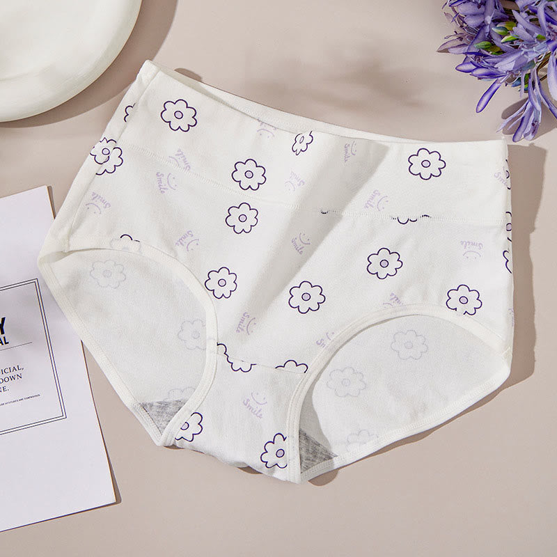 Slip mit Smiley-Blumenmuster in Übergröße (4er-Pack) - Weiß - 2XL - image 4