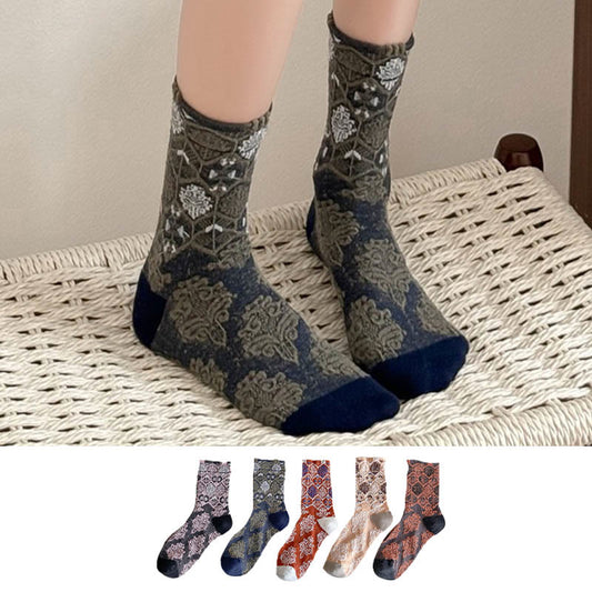 Retro Diamond Quarter Socken (5 Paar)