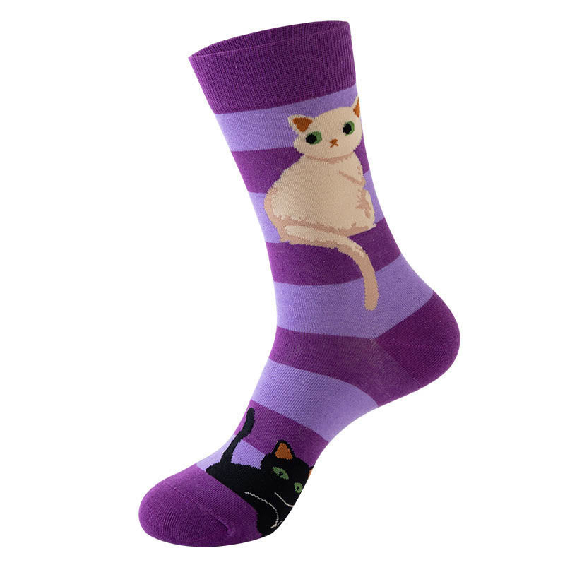 Panda-Hundekatzen-Viertel-Socken (5 Paar) - Lila - EU36-40 (US3-7) - image 6