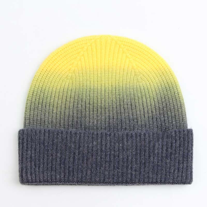 2-in-1-Set mit Handschuhen und Beanie in Farbverlaufsfarbe