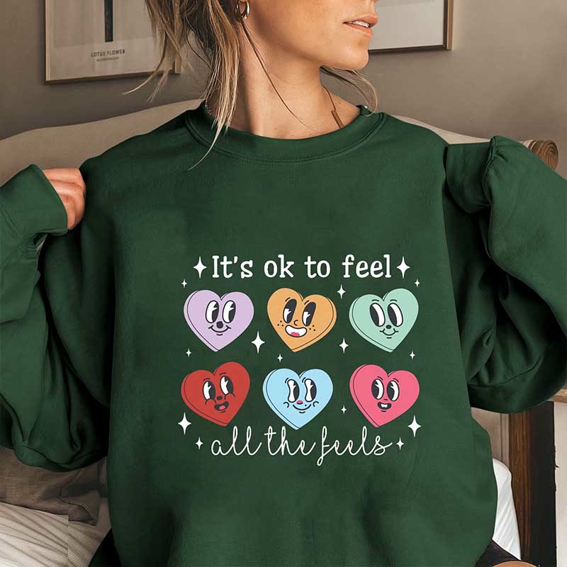Sweatshirt mit „Love Emoticon“ in Übergröße - Dunkelgrün - 3XL - image 4