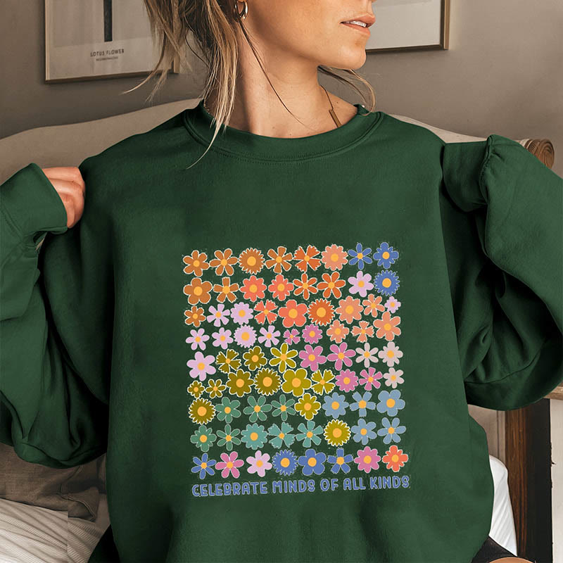 Süßes Blumen-Sweatshirt in Übergröße