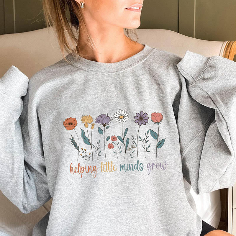 Sweatshirt „Grow Flowers“ in Übergröße - Grau - 3XL - image 2