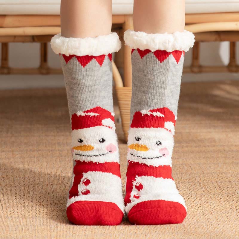 Weihnachtssocken der Schneemann-Serie in Übergröße (2 Paar) - Grau - EU36-42 (US3-8,5) - image 5