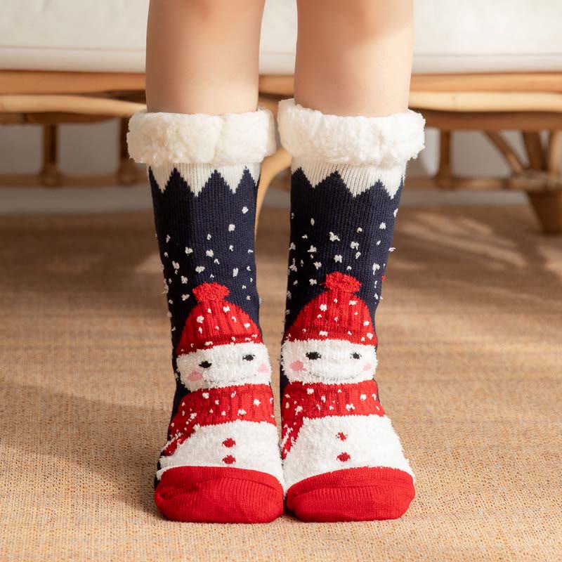 Weihnachtssocken der Schneemann-Serie in Übergröße (2 Paar) - Marineblau - EU36-42 (US3-8,5) - image 3