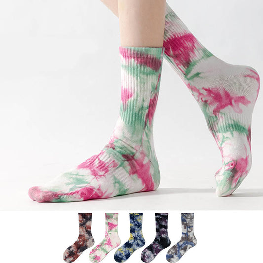 Modische Batik-Viertel-Socken in Übergröße (5 Paar)