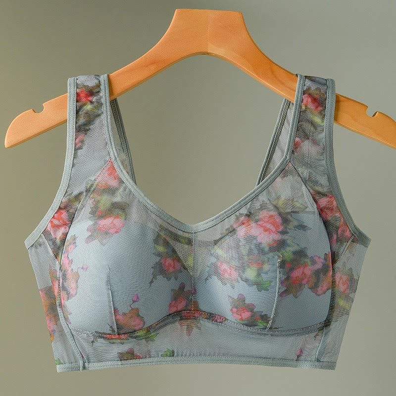 Bügellose BHs mit Netzstoff und Aufdruck in Übergröße (2er-Pack) - Blau - 6XL - image 14