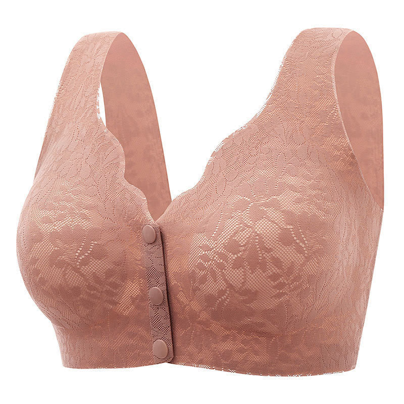 Bequeme bügellose BHs mit Knopfleiste vorne in Übergröße (2er-Pack)