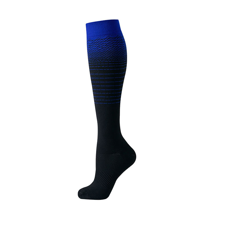 Kompressionsstrümpfe mit Farbverlaufsstreifen (6 Paar) - Fluoreszierendes Grün - S/M - image 6