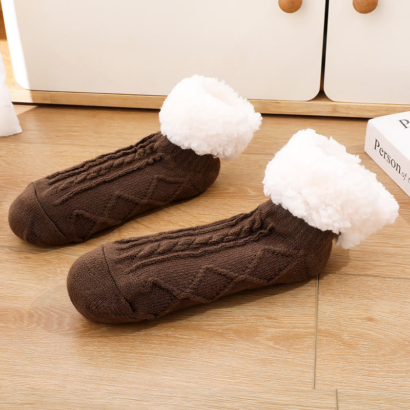 Dicke, flauschige Hausschuhe in Übergröße - Kaffee - EU36-42 (US3-8,5) - image 8