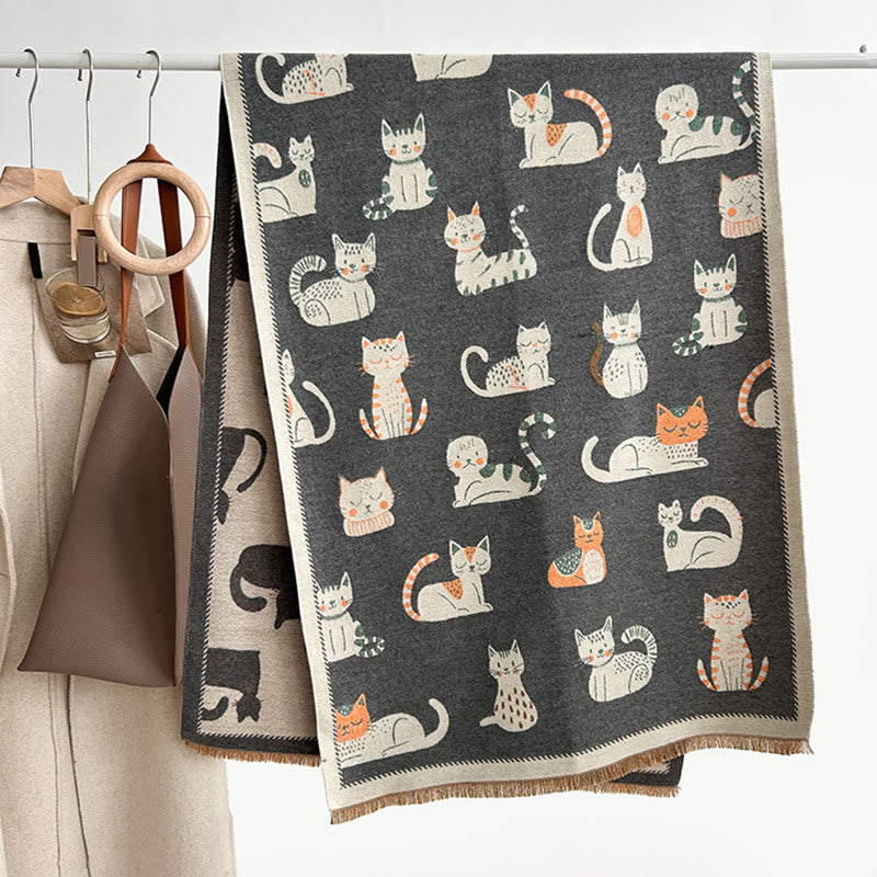 Weicher großer Katzenschal - Grau - Einheitsgröße - image 10