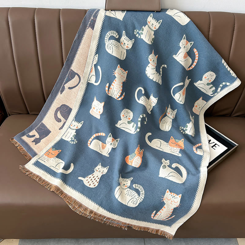 Weicher großer Katzenschal - Blau - Einheitsgröße - image 8