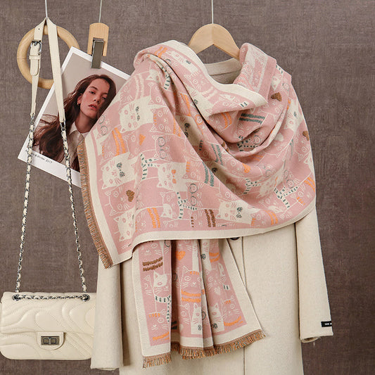 Decke mit Cartoon-Katze - Rosa - Einheitsgröße - image 1