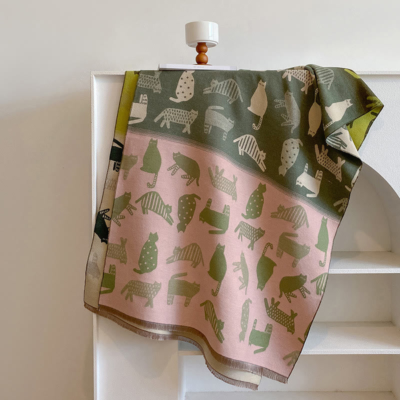 Niedlicher, farblich passender, verdickender Deckenschal - Rosa - Einheitsgröße - image 9