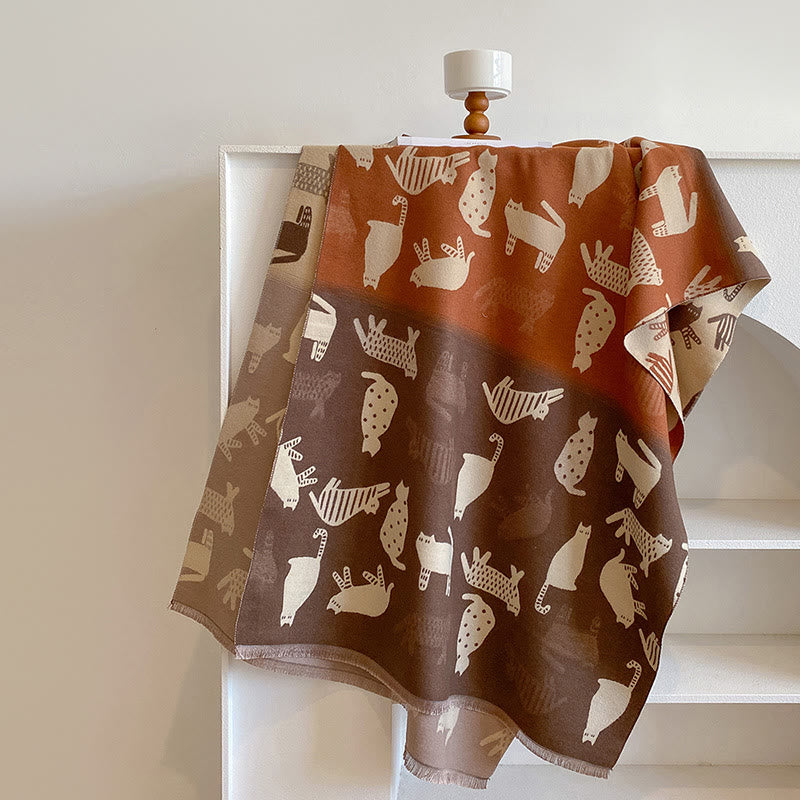 Niedlicher, farblich passender, verdickender Deckenschal - Braun - Einheitsgröße - image 7