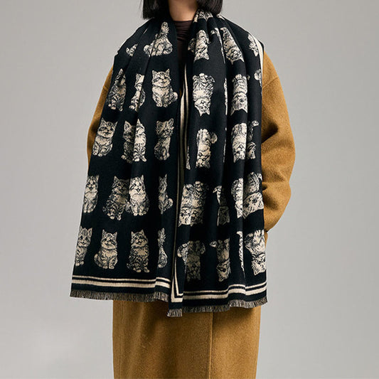 Entzückender langer Schal mit Tiermotiv