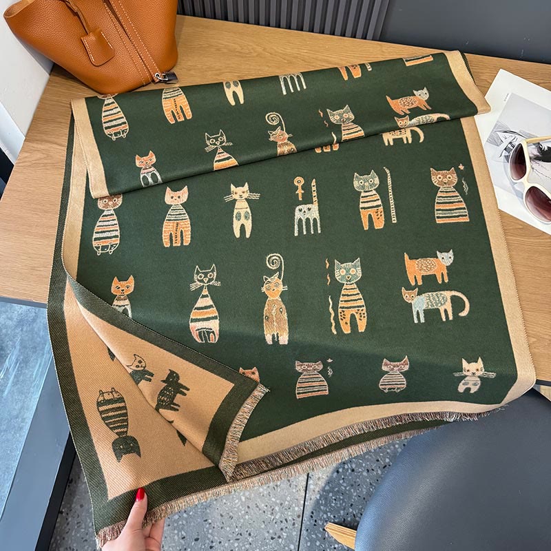 Niedlicher Malerei-Deckenschal - Grün - Einheitsgröße - image 12