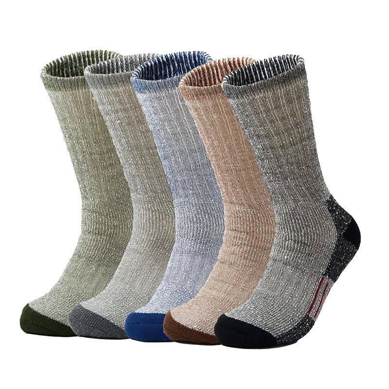 Weiche, dicke Crew-Socken in Übergröße (5 Paar) - Mehrfarbig - EU40-44 (US10-13) - image 0