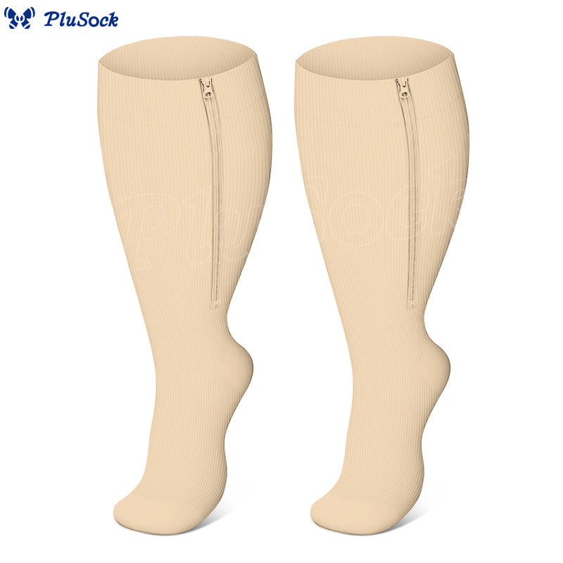 2XL-7XL Plus Size Klassische Kompressionsstrümpfe mit Reißverschluss (3 Paar) - image 6