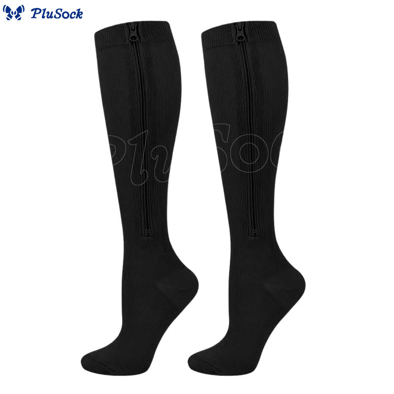2XL-7XL Plus Size Klassische Kompressionsstrümpfe mit Reißverschluss (3 Paar) - image 9