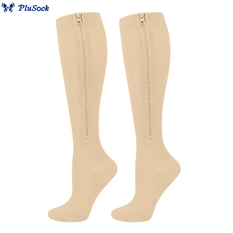 2XL-7XL Plus Size Klassische Kompressionsstrümpfe mit Reißverschluss (3 Paar) - image 10