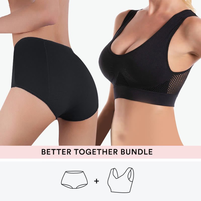 Bundle Plus Size Cutout-Sport-BHs + weiches Höschen