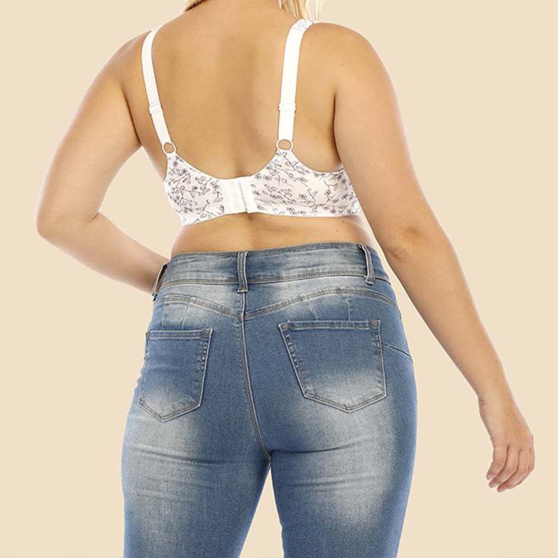 Bügelloser BH mit Blumenmuster in Übergröße - image 4