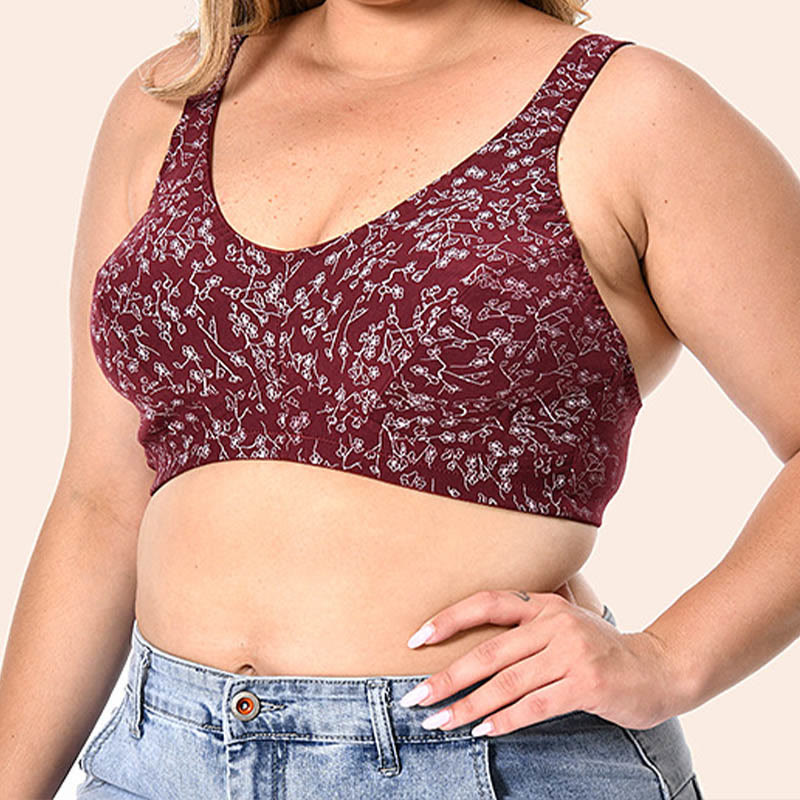 Bügelloser BH mit Blumenmuster in Übergröße - image 7