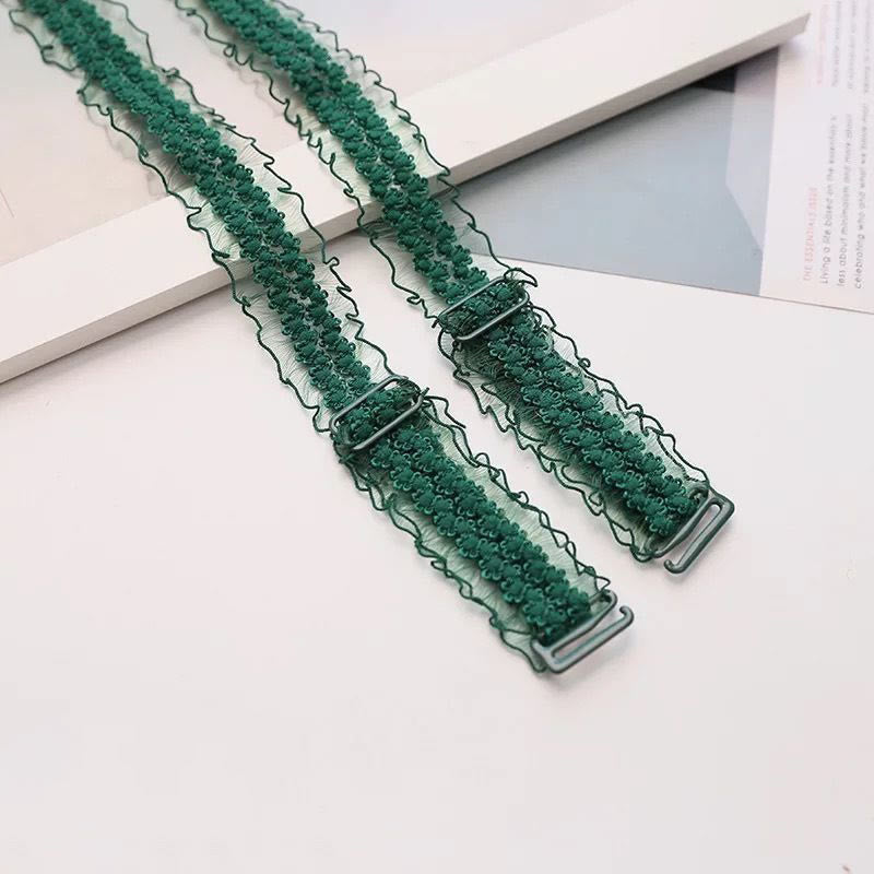 Sexy verstellbarer Spitzen-BH-Träger (6 Paar) - Dunkelgrün - image 11