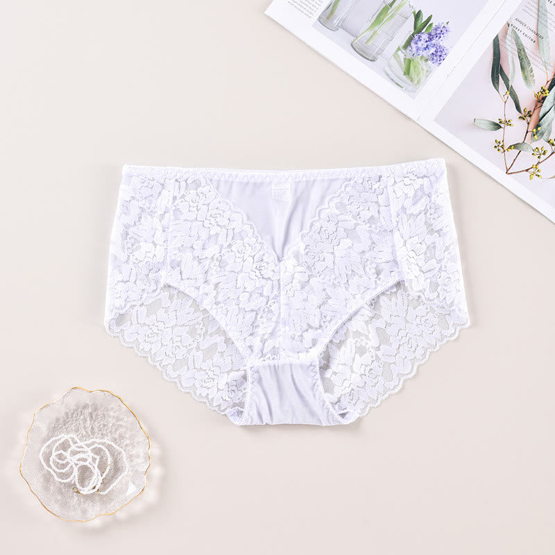 Sexy, weiche Spitzenhöschen mit mittlerer Leibhöhe in Übergröße (3er-Pack)
