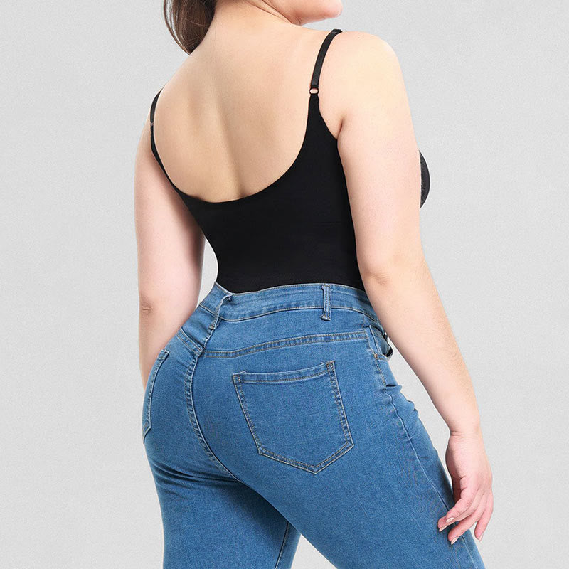Einteiliges Camisole mit T-Rücken und Spitze