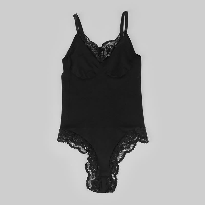 Einteiliges Camisole mit T-Rücken und Spitze