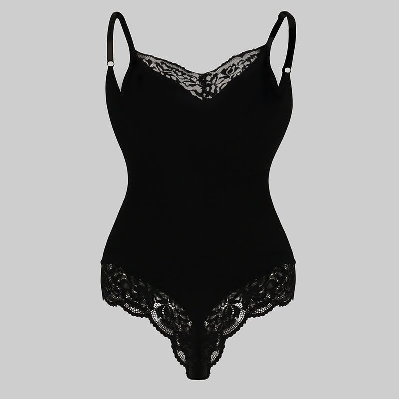 Einteiliges Camisole mit T-Rücken und Spitze