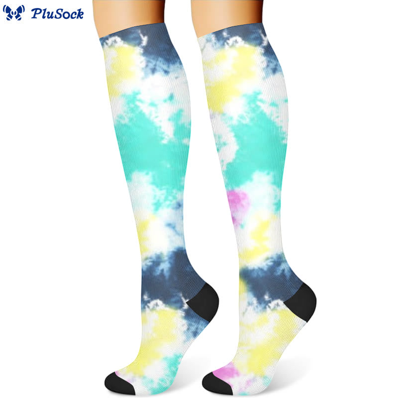 Ombre Tie Dye Kompressionsstrümpfe (3 Paar)